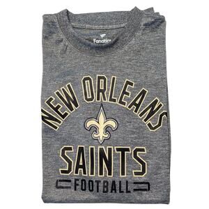 Fanatics New Orleans Saints Mens NFL Football Tee SS Fan Tshirt Size XLT Gray